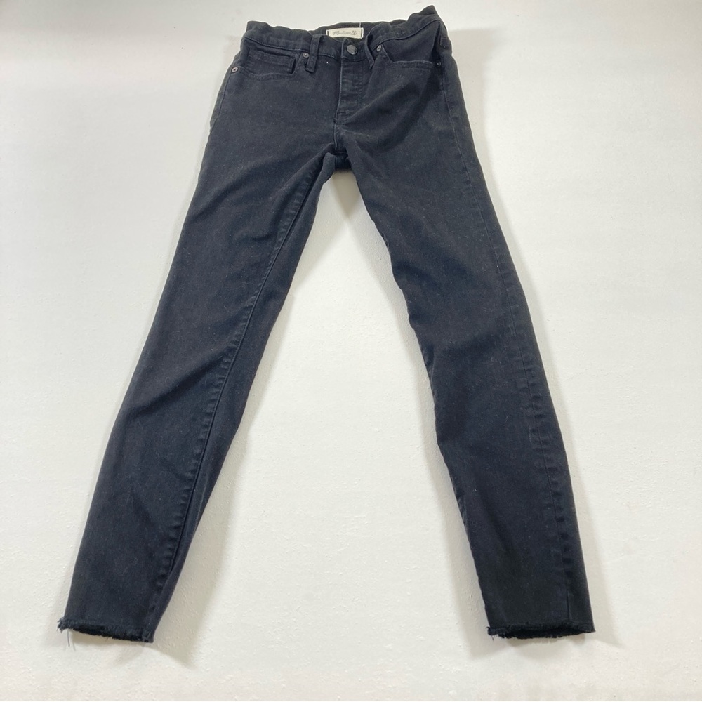 Madewell 9" High Rise Skinny Jeans Women's Size 26 Black Distressed